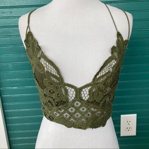 Free people olive green Adella bralette
